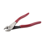 Diagonal Cutting Plier, High Leverage, 7.98 in Lg, Dipped Grip, 4.73 in Lg Handle, Plastic Handle, Black Oxide,  Polished Chrome, Red , 1.019 in, Oval Jaw
