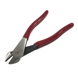 Diagonal Cutting Plier, High Leverage, 7.98 in Lg, Dipped Grip, 4.73 in Lg Handle, Plastic Handle, Black Oxide,  Polished Chrome, Red , 1.019 in, Oval Jaw