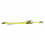 Ratchet Strap, 1600 lb, 27 ft Lg, 2 in Wd, Polyester Strap, Flat Hook End