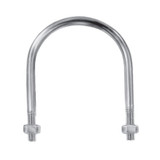 U-Bolt, 1/4 in Lg Inside, 1-1/8 in Lg Thread, Zinc Plated, 3-1/8 in Dia