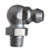 Zerk Fitting, 45 deg, 3/8 in Hex, Trivalent Zinc Plated, Steel, 1/4 in-28 Thread, 13/16 in Lg, 0.203 in Lg Shank
