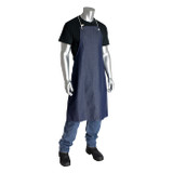 PIP Bib Apron, 28 x 38 in, Blue , Cotton Denim, 36-1/2 in Lg, 28 in Wd, Serged Seam, 10 oz Fabric