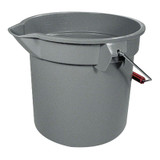 Mop Bucket, Round, 14 qt, 11.2 in Lg, Gray Color