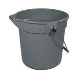 Mop Bucket, 10 qt, 13 in Lg, 10-1/2 in Wd, 10.2 in Ht, High Density Polyethylene, Gray Color
