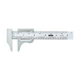 Slide Caliper, 0 to 4 in, 1/16 in,  1/32 in, Imperial, Polished Stainless Steel