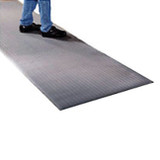 Foot Mat, Soft Fatigue, 48 in Lg, 1/2 in Thk, Vinyl, Gray Color