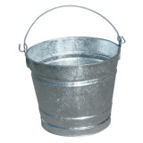 Pail, Steel, Silver , 12 qt Container, 11-1/2 in Wd