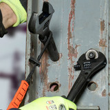 Construction Wrench, Versatile, Adjustable, 1-5/8 in Wrench Open, 16 in Lg, 0.79 in Wd Jaw, Taper, Alloy Steel Body, Alloy Steel, Black Oxide Coated