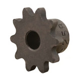 Roller Chain Sprocket, Type B,  Single Strand, 0.919 in od, #25 Chain, 10 -Teeth, 0.809 in Dia Pitch, 1/2 in Dia Hub, 1/2 in Lg Thru Bore, Steel, 1/4 in Pitch