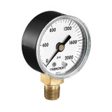Mechanical Pressure Gauge, Commercial, 0 to 100 psi, 1/8 in MNPT, 2-1/2 in Dia Dial, +/-3-2-3%, Dial Display, -40 to 150 deg F, Lower Mount, Painted, Black Color