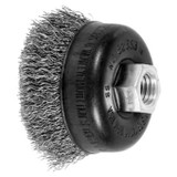 PFERD Cup Brush, Minigrinder, 2.75 in Dia Brush, 5/8 in-11 Arbor Hole, Crimped Filament/Wire, 0.014 in Dia Wire, Steel Wire Fill, 0.875 in Lg Trim, 14000 rpm Max, 79182353