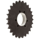 Roller Chain Sprocket, Type B1,  Single Strand, 19.82 in od, #100 Chain, 48 -Teeth, 19.112 in Dia Pitch, 6-1/4 in Dia Hub, 1/2 in-13 UNC Screw, Steel, QD Bushing