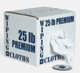 602-25 PREMIUM White Knit Wiper. Prewashed, Processed for Absorbency (PFA) and bleached, low lint. Super Absorbent. 25 lb box 