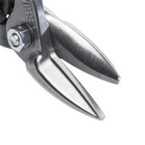 Aviation Snip, Compound Action Straight and Right Cut, 18 ga Low Carbon Steel, 1-3/8 in Lg of Cut, Right/Straight Snip, 9-3/4 in Lg, Serrated Blade