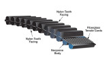 GATES Synchronous Belt, 2800-14MGT-55, 200 -Teeth, 14 mm Pitch, 2800 mm Lg, 55 mm Wd, -40 to 248 deg F, Curvilinear Tooth, Neoprene, Fiberglass Reinforced, Black Color