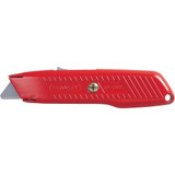 Utility Knife, Safety, 5-5/8 in lg Handle, Metal Handle, 8 in Lg, 3 in Wd, 2-1/8 in Lg Blade, Spring Loaded/Self-Retracting Blade, Steel Blade, 1 -Blade