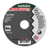METABO Grinding Wheel, Aggressive Cool Cutting, 5/8 in-11 Center Hole, M Wheel Hardness, 1 Reinforced, 4-1/2 in Dia Wheel, 1/4 in Thk Wheel, Threaded Connector