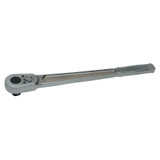 Drive Ratchet, Standard, 1 Reversible, Chrome, Imperial, 1 in Drive, 20-1/8 in Lg, Pear Head, 15 deg Min Arc Swing, 24 -Geared Teeth, Smooth Comfort Grip