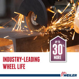 WEILER TIGER Cut-Off Wheel, 6 in Dia Wheel, 0.045 in Thk Wheel, 7/8 in Center Hole, 60 Grit, Small, Ceramic Abrasive, 10200 rpm Max, Type 27, 1 Reinforced