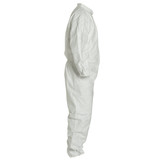 Disposable Coverall, Comfort Fit, Large, White , Tyvek®, 26-1/2 in Chest, 29 in Lg Inseam, Serged Seam, Front Zipper Closure