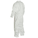 Disposable Coverall, Comfort Fit, Large, White , Tyvek®, 26-1/2 in Chest, 29 in Lg Inseam, Serged Seam, Front Zipper Closure