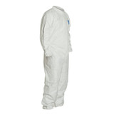 Disposable Coverall, Comfort Fit, Large, White , Tyvek®, 26-1/2 in Chest, 29 in Lg Inseam, Serged Seam, Front Zipper Closure