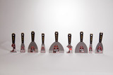 Putty Knife, Spackling, Solid Blade, 2 in Wd Blade, Flexible Blade, Steel Blade, Nylon Handle, Lacquered, Black Color, Flex