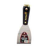 Putty Knife, Spackling, Solid Blade, 3 in Wd Blade, Flexible Blade, Steel Blade, Nylon Handle, Lacquered, Black Color, Stiff