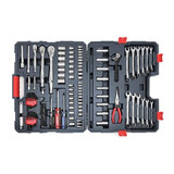 Mechanic Tool Set, Mechanics, 170 -Piece, Steel, Polished, 41.15 x 48-1/2 x 9.14 cm