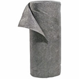 Absorbent Split Roll, Heavy Weight, 150 ft Lg, 30 in Wd, 55.2 gal, Fluids Absorbed Universal, Polypropylene, Gray Color