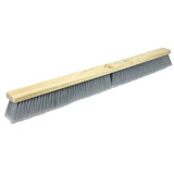 Sweeping Broom, Floor, 36 in Lg, 3 in Lg Trim, Fine Sweep Face, Polystyrene Bristle, Flagged Silver Bristle, Lacquered Hardwood Block