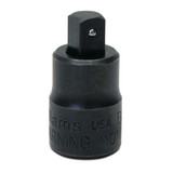 Adapter, Imperial, Male x Female Drive, 0.5 in Male Drive, 0.375 in Female Drive, 1.3125 in Lg, Socket Adapter, High Polished Chrome Coated