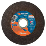 WEILER Tiger Cut-Off Wheel, 4-1/2 in Dia Wheel, 1 mm Thk Wheel, 60 Grit, Zirconia Alumina Abrasive, 13300 rpm Max, Stainless Steel,  Steel Applicable, Type 1