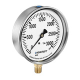 Mechanical Pressure Gauge, Dry, 0 to 200 psi, 1/4 in MNPT, 2-1/2 in Dia Dial, +/-3-2-3%, Dial Display, -40 to 158 deg F, Panel Mount, 2.71 in dia,  1.21 in dp