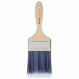 Paint Brush, Flat,  Trim, 3-11/16 in Lg, 3 in Brush, Polyester,  Nylon Brush, 7/8 in Ferrule, Stainless Steel Ferrule, Beavertail, Hardwood Handle