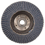 WEILER Wolverine Flap Disc, Fast Cut, 4-1/2 in Dia Disc, 7/8 in Center Hole, 60 Grit, Medium, Zirconia Alumina Abrasive, Type 27 Flat Disc, Phenolic Backing, 13000 rpm Max