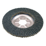 WEILER Tiger Flap Disc, 4-1/2 in Dia Disc, 7/8 in Center Hole, 120 Grit, Fine, Zirconia Alumina Abrasive, Type 29 Angled Disc, Aluminium Backing, 13000 rpm Max, Blue Color