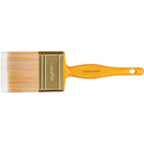Paint Brush, 2-11/16 in Lg, 3 in Brush, Synthetic Blend Brush, 11/16 in Ferrule, Brass-Plated Steel Ferrule, Solid, Hardwood Handle