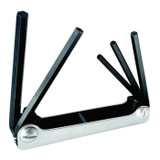 Hex Key Set, Folding, Imperial, 9 -Piece, Hex Drive, 3/16 to 3/8 in Hex, Fold-Up, 5-1/4 in L-Handle, Heat-Treated Alloy Steel, Chrome Nickel