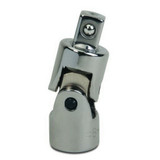Universal Joint, Imperial, Male Drive, 0.375 in Male Drive, 1 in Lg, Socket Adapter, ANSI B107.10M, CSA, Steel, Polished Chrome Coated