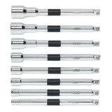 Nutdriver Set, Polished Chrome Coated, Alloy Steel, 12.1 in wd,  5-1/2 in lg,  1.8 in ht, 16 -Piece, 3/16 to 1/2 in, 5-1/2 in Lg, Stubby