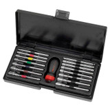 Nutdriver Set, Polished Chrome Coated, Alloy Steel, 12.1 in wd,  5-1/2 in lg,  1.8 in ht, 16 -Piece, 3/16 to 1/2 in, 5-1/2 in Lg, Stubby