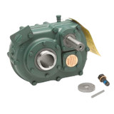 DODGE SCXT 325A Speed Reducer, Standard Double, 2100 rpm Input Max, 25:1 Gear, 12.7 hp, Shaft Input, Bore Output, 1-1/4 in dia Input, 2-3/16 in Output, Oil, Shaft Mount, Gray