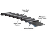 GATES Timing Belt, TP600H300 Heavy, 60 in Lg, 3 in Wd, 3.77 in Min Dia Pulley, -30 to 180 deg F, Neoprene, Fiberglass Reinforced, Black , 120 -Teeth, 1/2 in Pitch