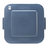 RUBBERMAID Container Lid, Flat Top, Plastic, Gray Color, 24 in Lg, 24 in Wd, 2 in Ht, 24 in Dia, Square Container, RCP 3539 GRA