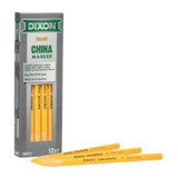 Marker, Yellow Ink, Peel-Away Wrapper Tip, 1/2 in Tip, 6-1/2 in Lg, Glass,  Metal,  Paper,  Plastic,  Rubber Applicable