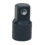 Adapter, Imperial, Male x Female Drive, 1/2 in Male Drive, 3/8 in Female Drive, 1-1/4 in Lg, Socket Adapter, Black Oxide Coated