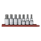 Driver Socket Bit Set, Professional, 1 Impact Rated, Imperial, 7 -Piece, 1/2 in Drive, 5/16 to 3/4 in Hex, ANSI, Alloy Steel with S2 Steel Bit