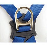 Harness, Alloy Steel Hardware, Blue , X-Large, 310 lb, Tongue Leg Strap Buckle, Slotted Pass-Thru Chest Strap Buckle, Polyester Strap