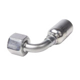 PARKER Hydraulic Hose Elbow, Crimp Style,  Short Drop, 3/8 in Hose, 11/16 in-16, Female Seal-Lok Swivel End, 90 deg, 13/16 in Hex, 2.22 in Lg, 5000 psi, Steel